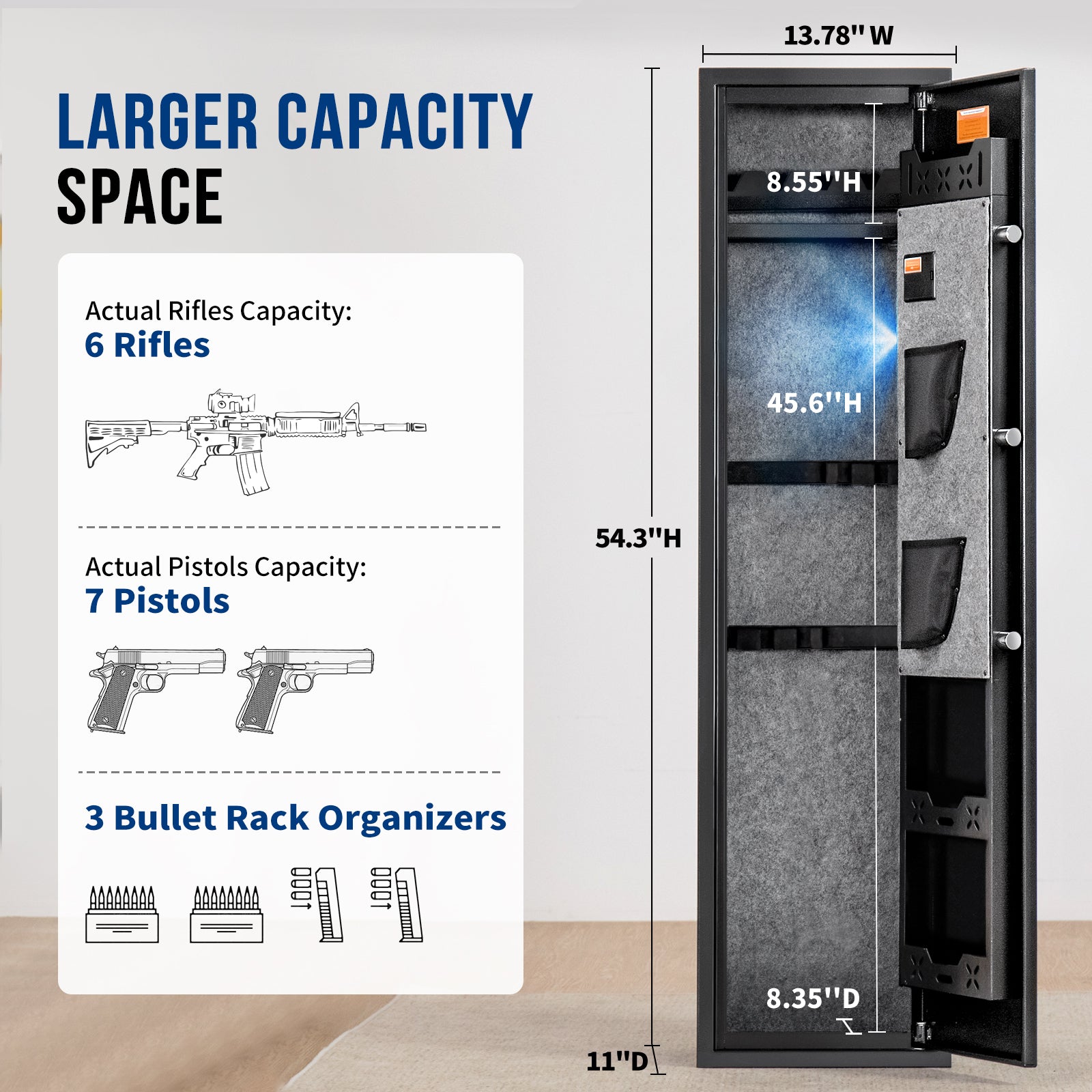 Hidden 6 Rifle Safe SF0106 Rifle Safe, 6 Long Gun Fingerprints - BlackSmith – Blacksmith