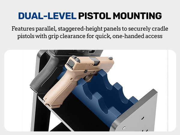 Gun Racks, 10 Rifle Floor Standing with Pistol Shelves - Blacksmith