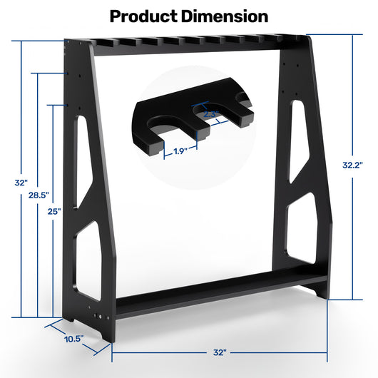 uwr-mb10-gun-racks-10-long-gun-wooden-standing-storage-adjustable-product-dimension
