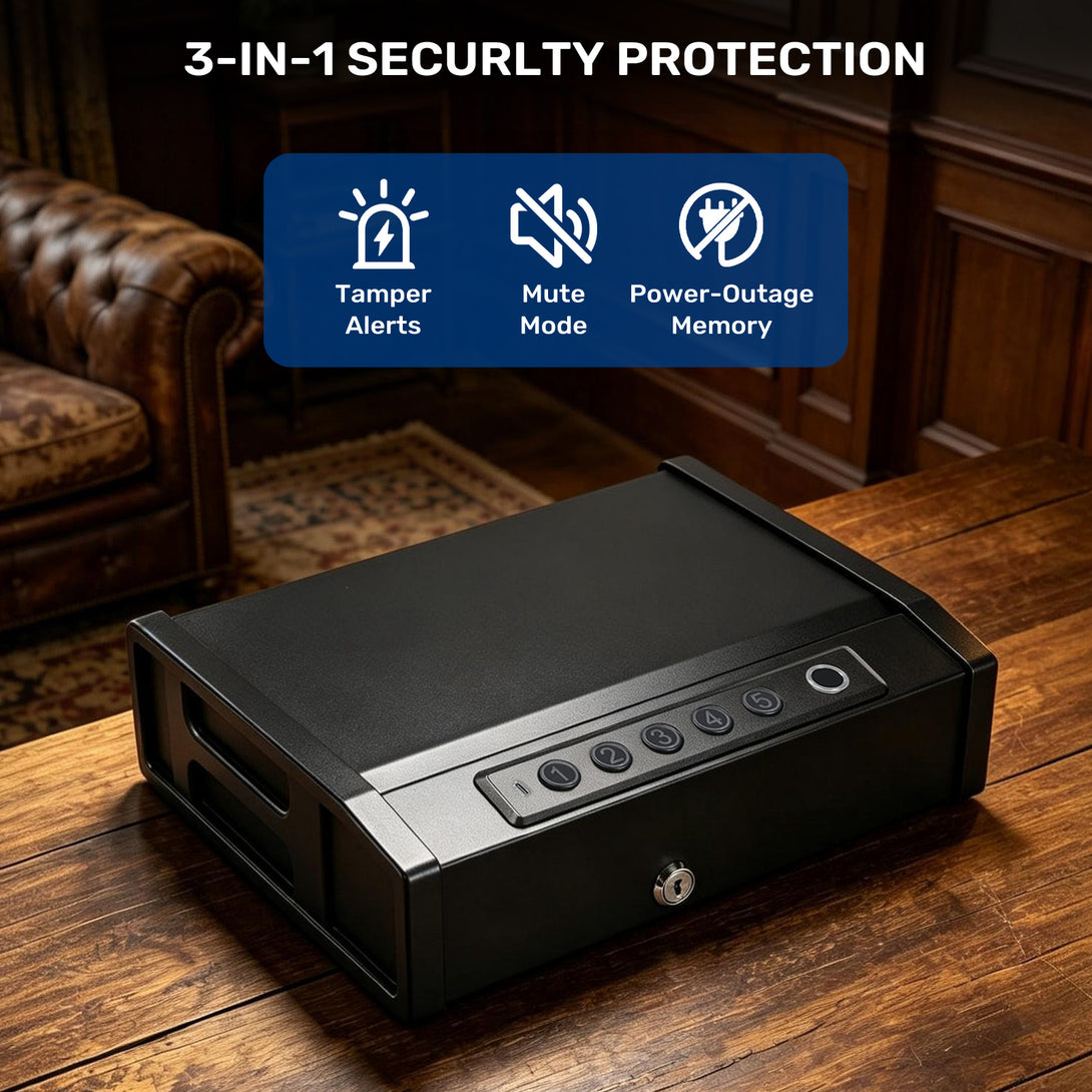 XH-T02 Pistol Safe, Portable Gun Box with Fingerprint - Blacksmith